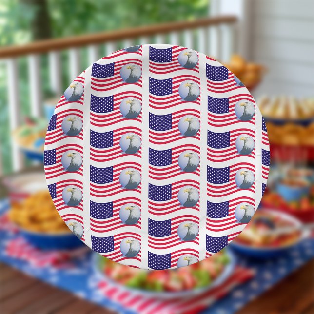 American Flag and Eagle Paper Plates (Creator Uploaded)
