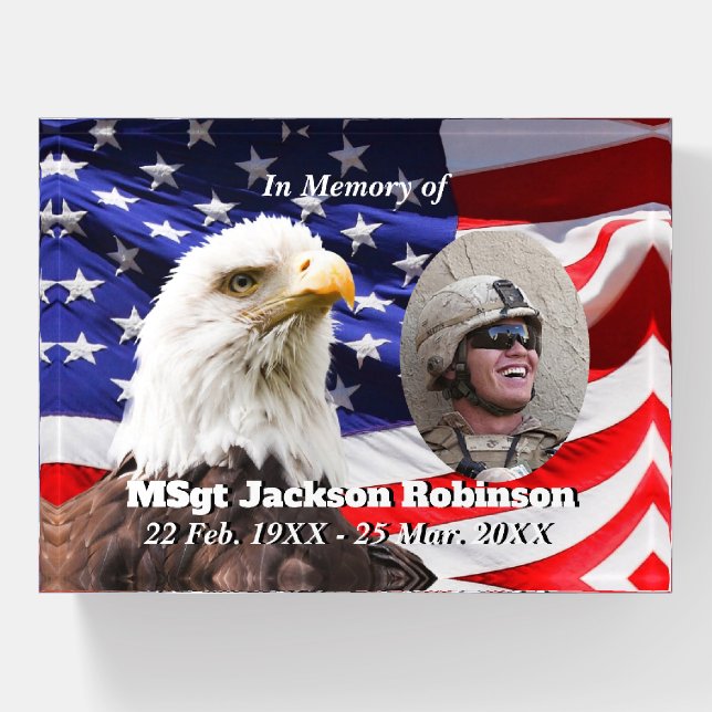  American Flag and Eagle Paperweight (Front)