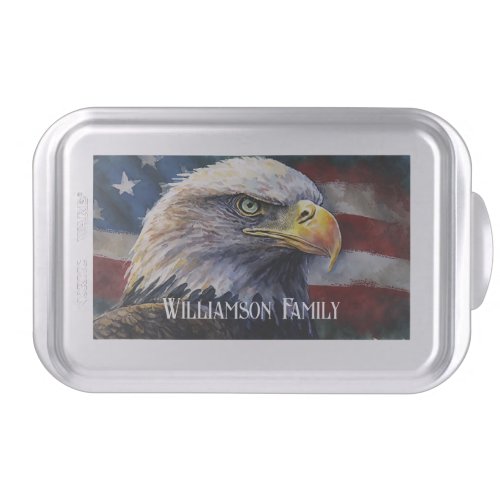 American Flag and Eagle Personalized Cake Pan