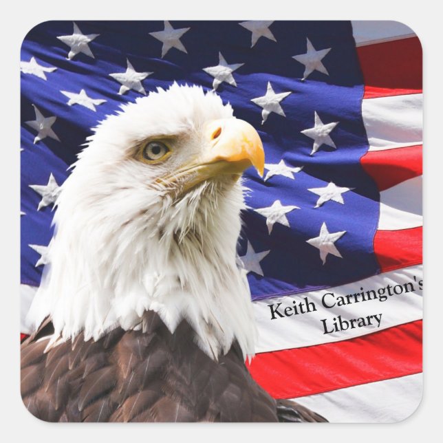American Flag and Eagle Personalized Sticker (Front)
