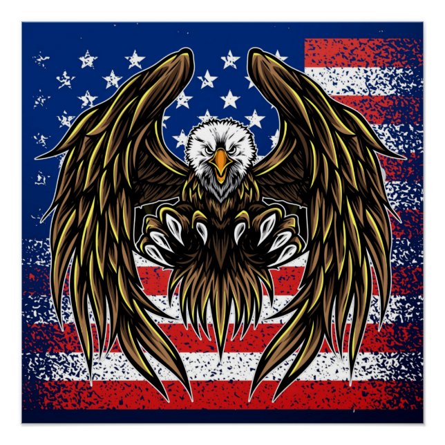 American Flag and Eagle Poster (Front)
