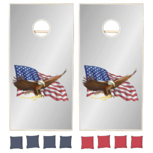American Flag and Eagle Regulation Cornhole Set
