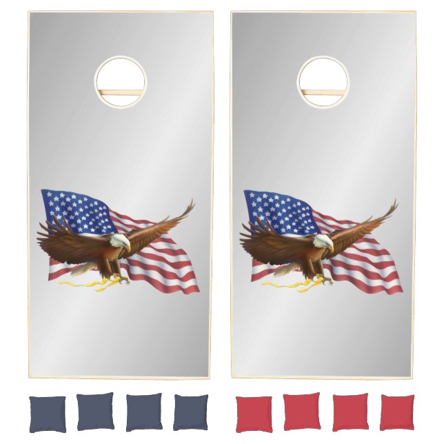 American Flag and Eagle Regulation Cornhole Set (Set)