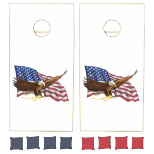 American Flag and Eagle Regulation Cornhole Set