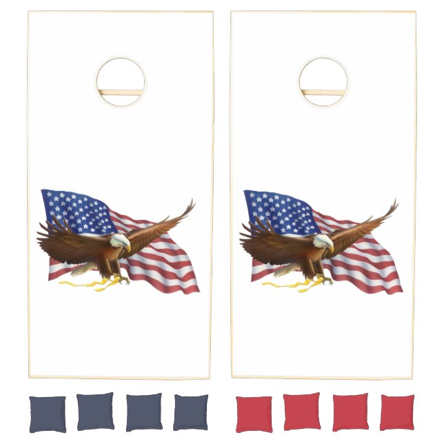 American Flag and Eagle Regulation Cornhole Set (Set)