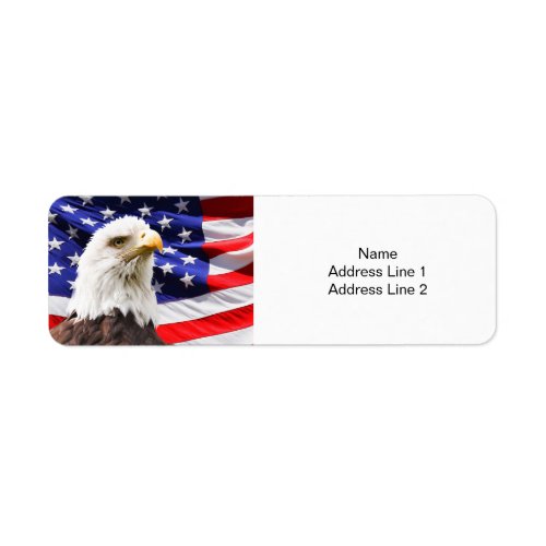 American Flag and Eagle Return Address Label