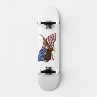 American Flag and Eagle Skateboard