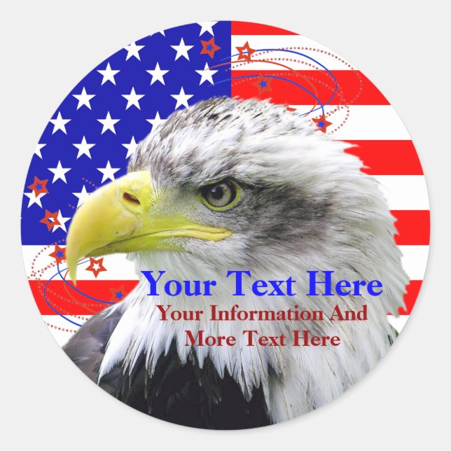 American Flag And Eagle Stickers (Front)
