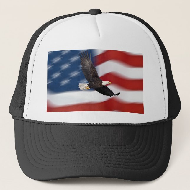 American flag and eagle trucker hat (Front)