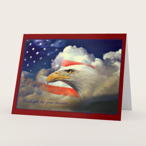 American Flag and Eagle Veterans Day Card