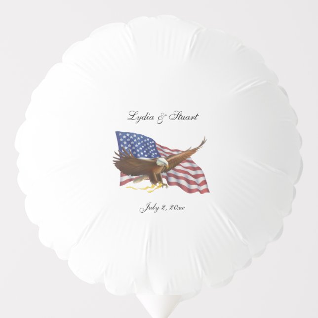 American Flag and Eagle Wedding Balloon (Front)