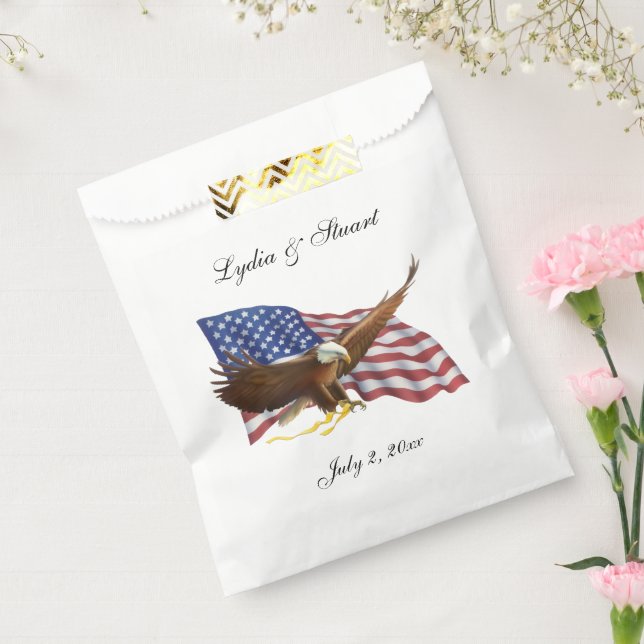 American Flag and Eagle Wedding Favor Bag (Sealed)