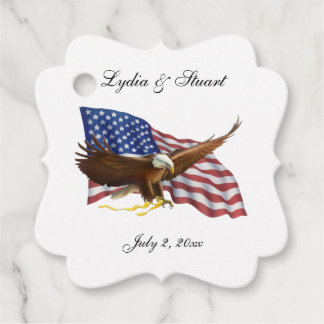 American Flag and Eagle Wedding Favor Tags