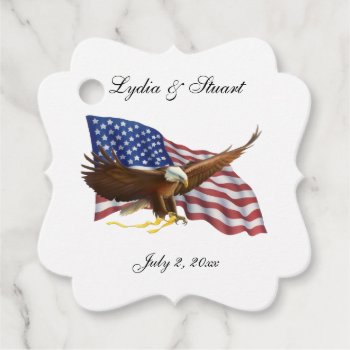 American Flag And Eagle Wedding Favor Tags by kahmier at Zazzle
