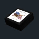 American Flag and Eagle Wedding Gift Box<br><div class="desc">A waving US flag and a flying bald eagle. Add names and date of your wedding or event.</div>