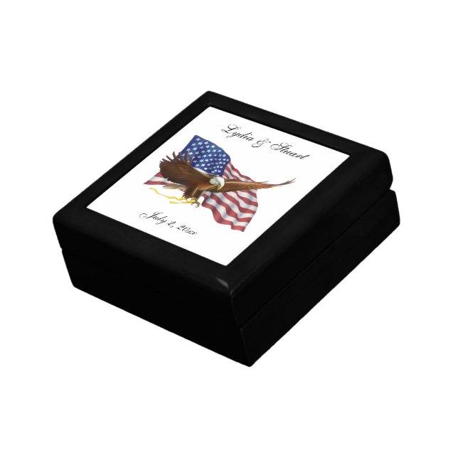 American Flag and Eagle Wedding Gift Box (Side)