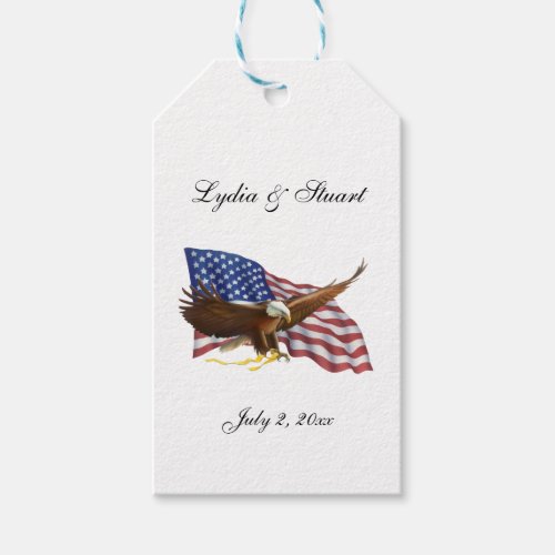 American Flag and Eagle Wedding Gift Tags