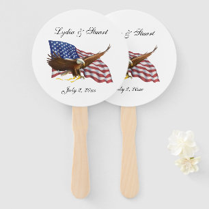 American Flag and Eagle Wedding Hand Fan