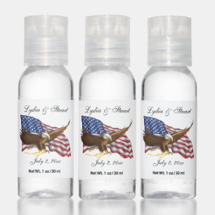 American Flag and Eagle Wedding Hand Sanitizer