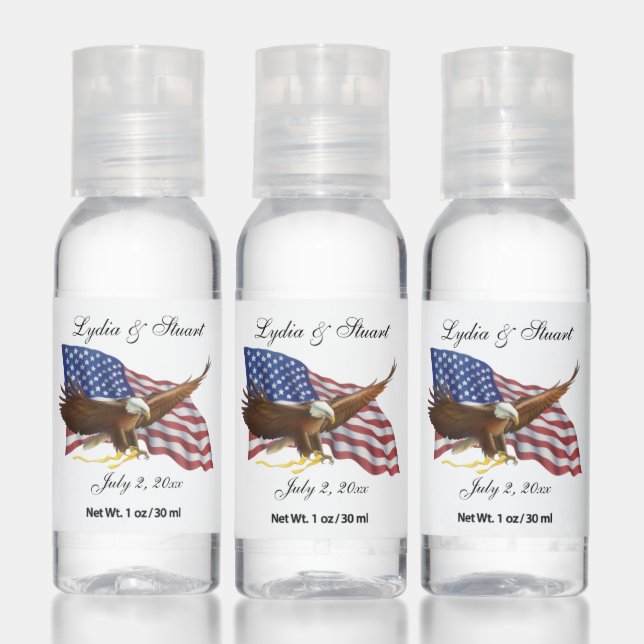 American Flag and Eagle Wedding Hand Sanitizer (Set)