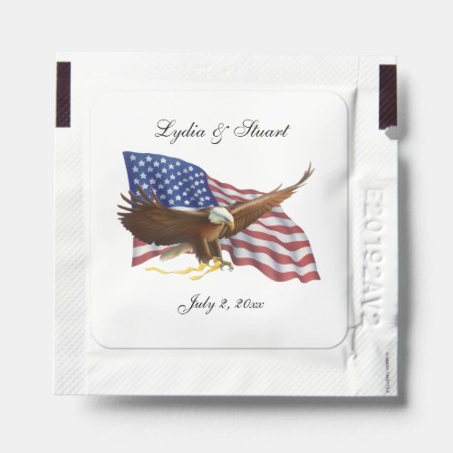 American Flag and Eagle Wedding Hand Sanitizer Packet