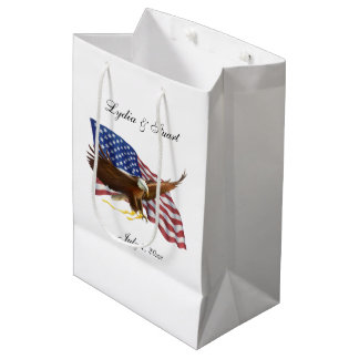 American Flag and Eagle Wedding Medium Gift Bag