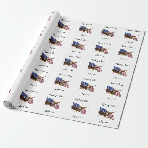 American Flag and Eagle Wedding Wrapping Paper