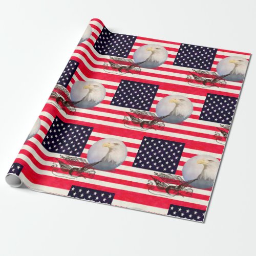 American Flag And Eagle Wrapping Paper