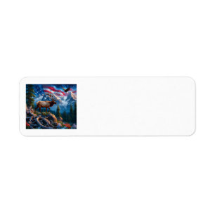 American Flag and Elk Address Labels