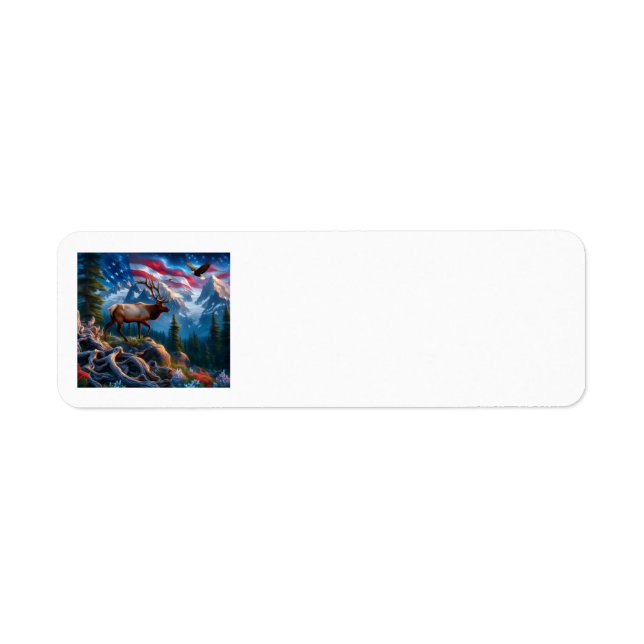 American Flag and Elk Address Labels (Front)