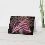 American Flag and Firework card