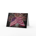 American Flag and Firework card