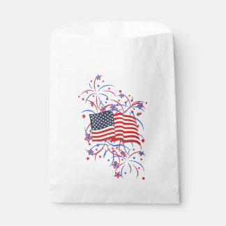 American Flag and Fireworks Favor Bag