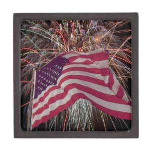 American Flag and Fireworks Gift Box