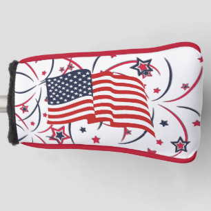 American Flag and Fireworks Golf Head Cover