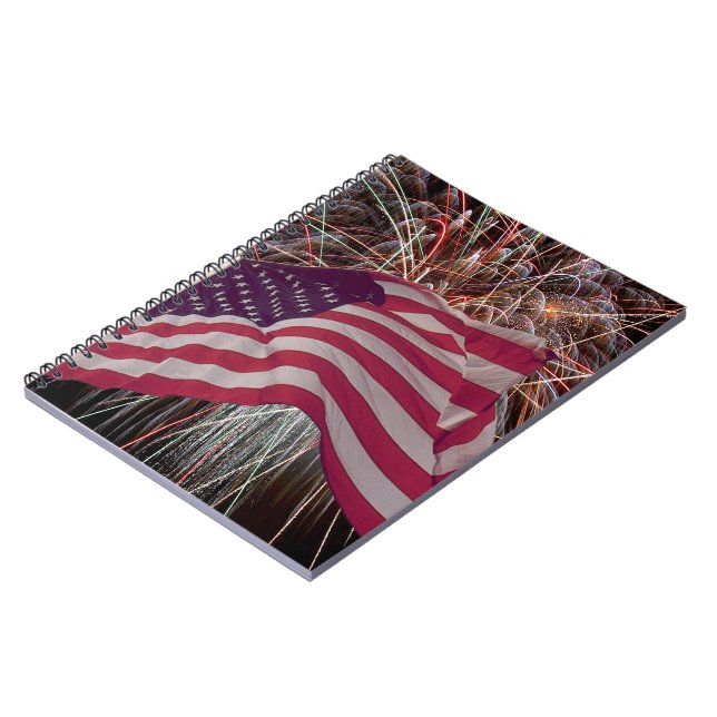 American Flag and Fireworks Notebook (Left Side)
