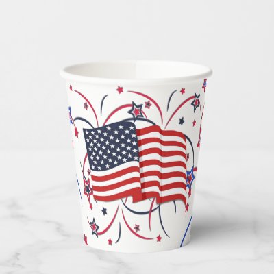 American Flag and Fireworks
