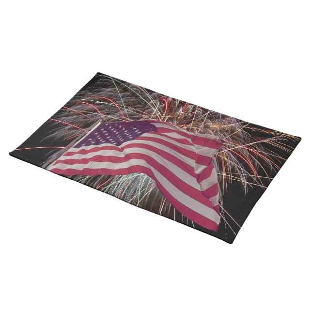 American Flag and Fireworks Placemat (On Table)
