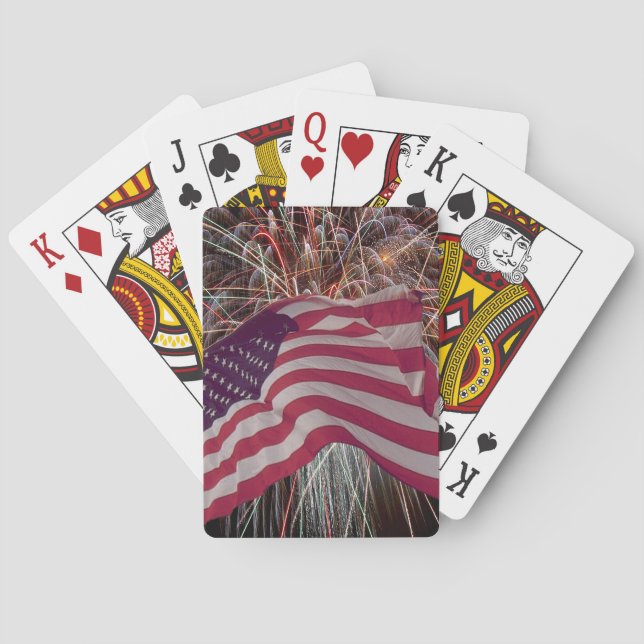 American Flag and Fireworks Poker Cards (Back)