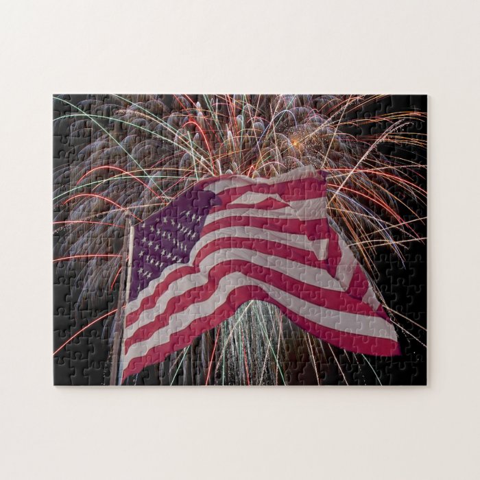 American Flag and Fireworks Puzzle