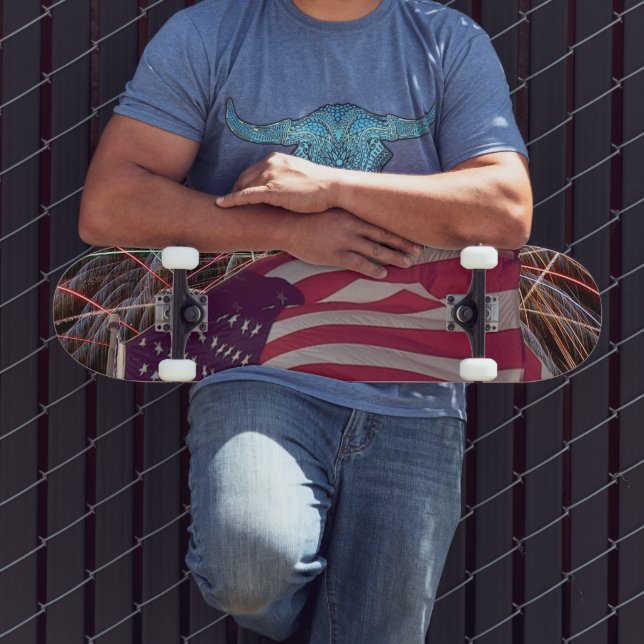 American Flag and Fireworks Skateboard Deck (Outdoor 3)