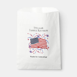 American Flag and Fireworks Thank you Favor Bag