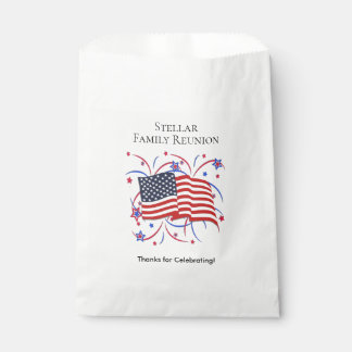 American Flag and Fireworks Thank you Favor Bag