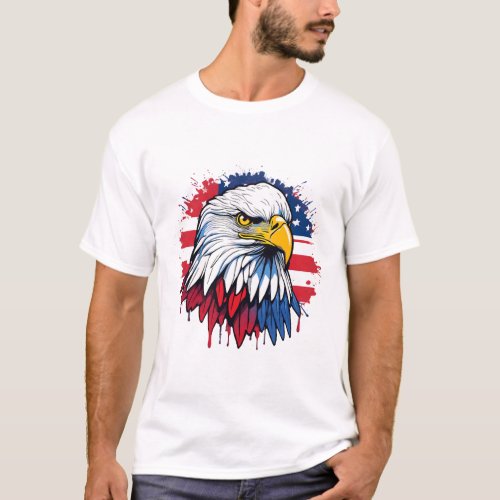 American flag and majestic eagle T_Shirt