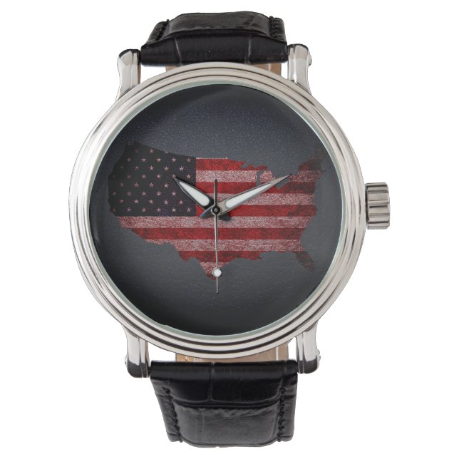 American Flag and Map #2 Watch (Front)