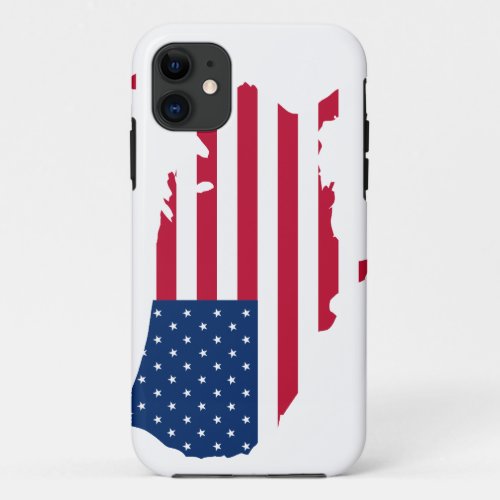 American Flag and Map iPhone 11 Case
