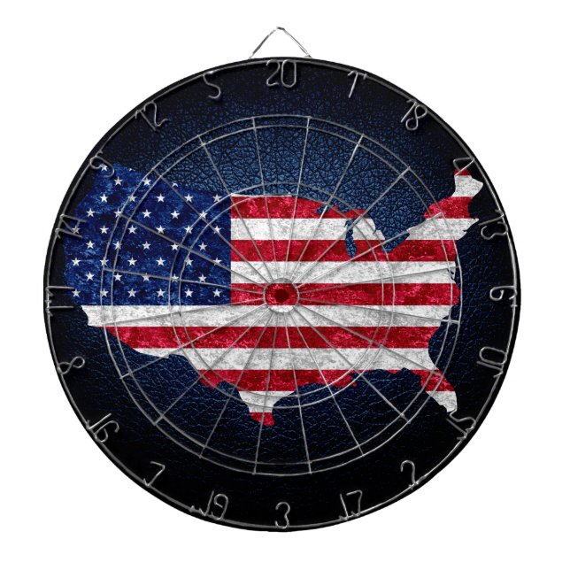 American Flag and Map Dart Board (Front)