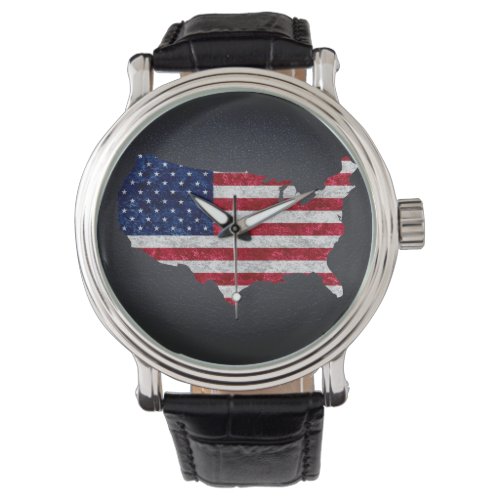 American Flag and Map Watch