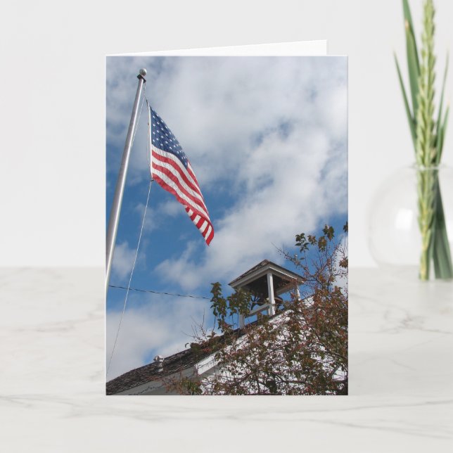 American Flag and One Room School Card (Front)