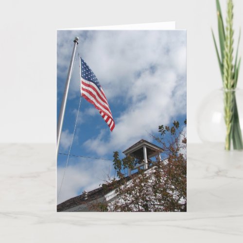 American Flag and One Room School Card